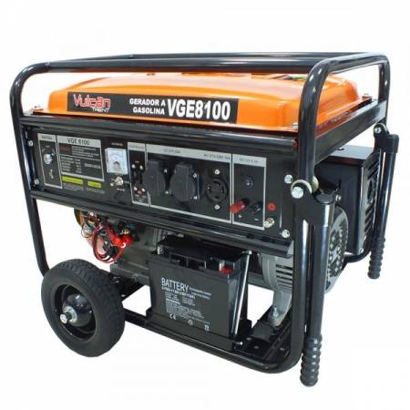 Gerador Gasolina 4t 420cc 15hp 6.5kva 6500watts C/bateria Bivolt Vge8100 - Vulcan