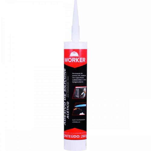 Silicone Acet Alta Temp. Vermelho 260g - Worker