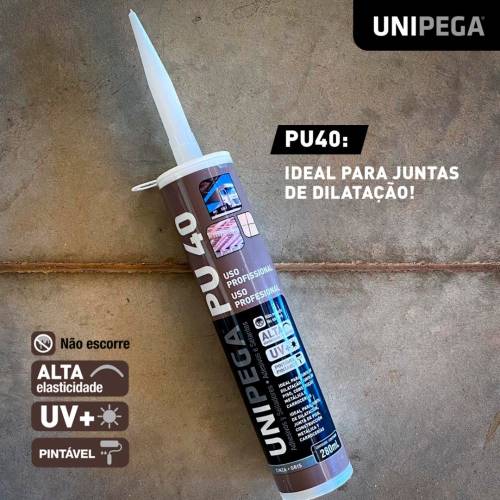 Pu 40 ConstruÇao 400g/280ml Cinza - Unipega 